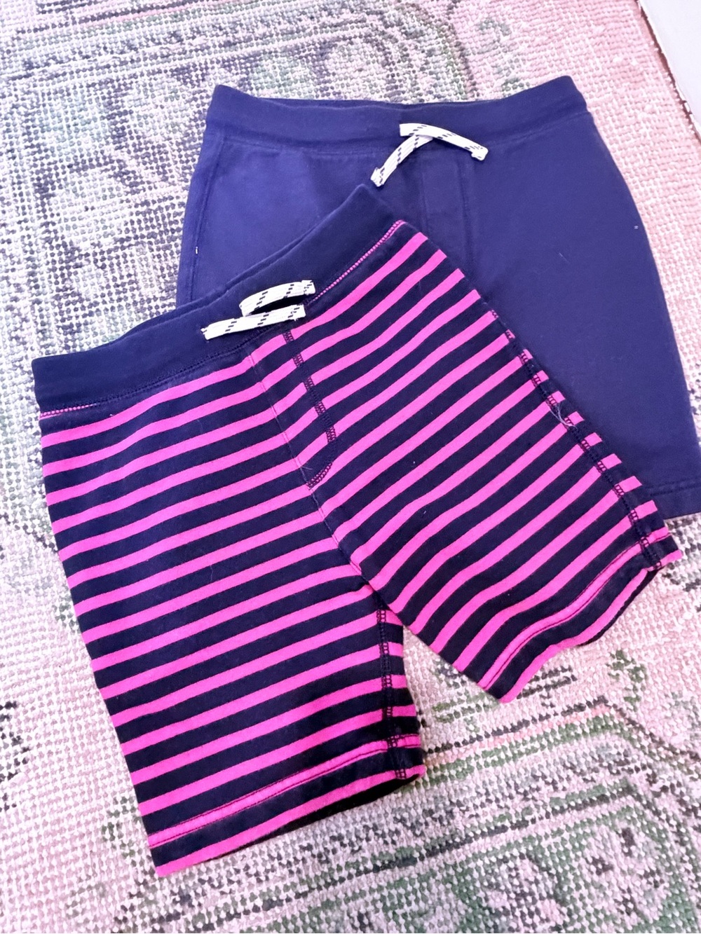 Crewcuts Navy & Red Striped Cotton Shorts Duo